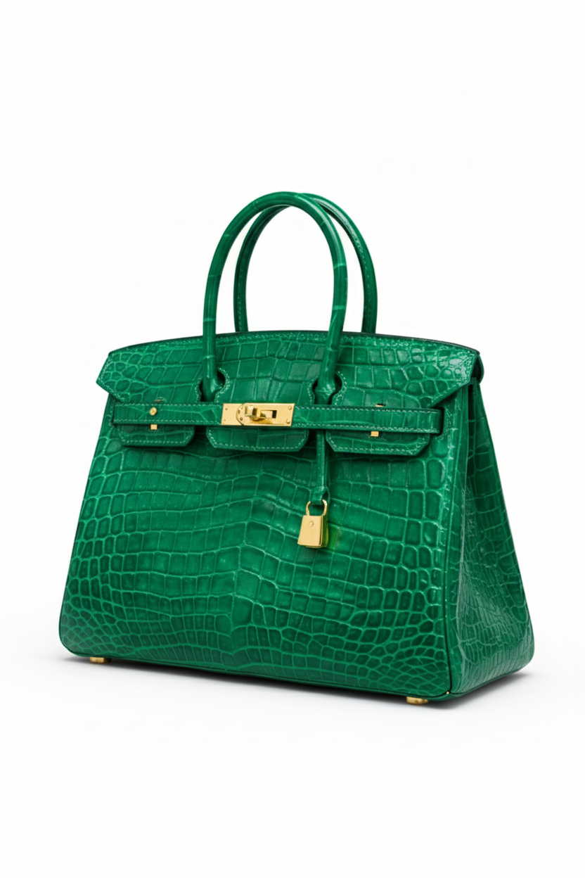 Emerald Croc Elite Handbag