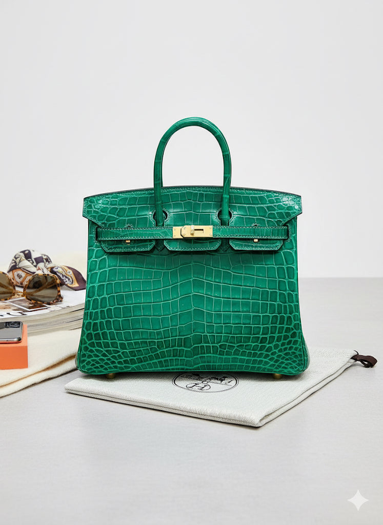 Emerald Croc Elite Handbag